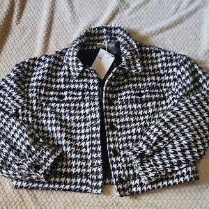 MELLODAY XL Black and White Houndstooth Blazer